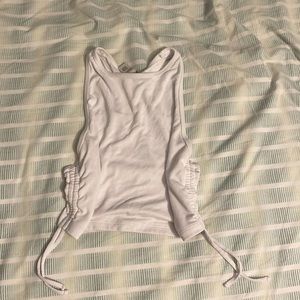 Cinched ties white tank
